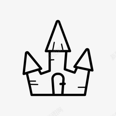 城堡万圣节塔楼图标图标