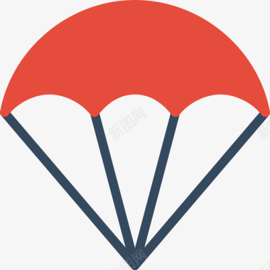降落伞运动48扁平图标图标