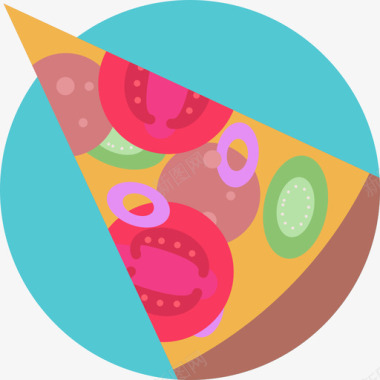 披萨食物41扁平图标图标