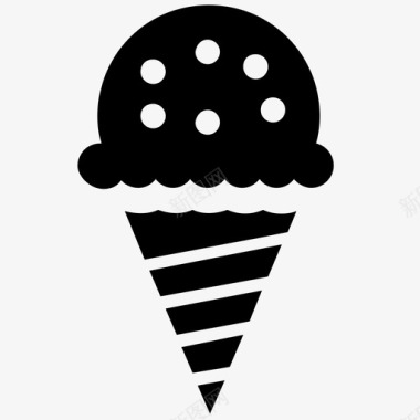 圆锥体玉米角冰淇淋图标图标
