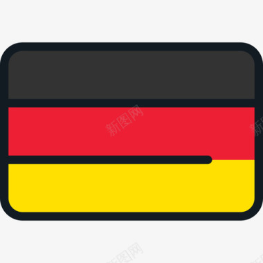 德国国旗系列4圆形矩形图标图标