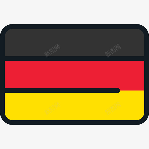德国国旗系列4圆形矩形图标svg_新图网 https://ixintu.com 国旗系列4 圆形矩形 德国