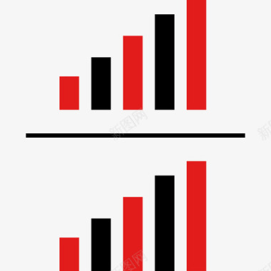 统计信息图形红色平坦图标图标