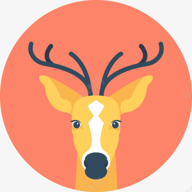 鹿动物33圆形图标图标