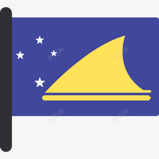托克劳国际国旗5桅杆图标svg_新图网 https://ixintu.com 国际国旗5 托克劳 桅杆