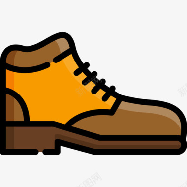 靴子服装风格线性颜色图标图标