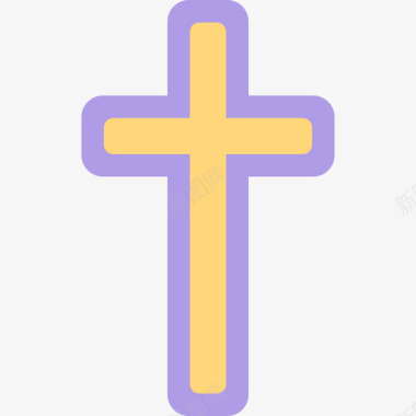 十字架复活节13平顶图标图标