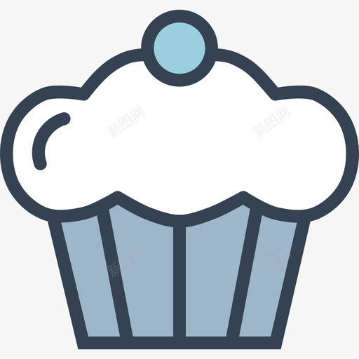 纸杯蛋糕美味2原色图标svg_新图网 https://ixintu.com 原色 纸杯蛋糕 美味2
