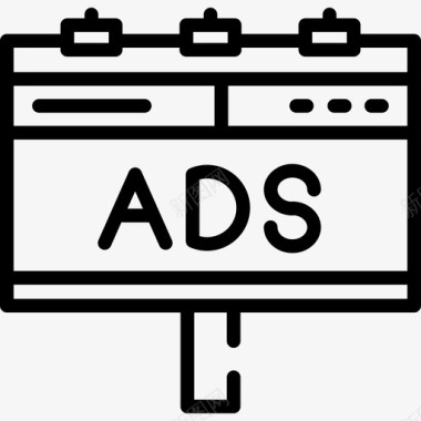 广告牌数字营销23线性图标图标
