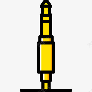 插孔连接器连接器电缆4黄色图标图标