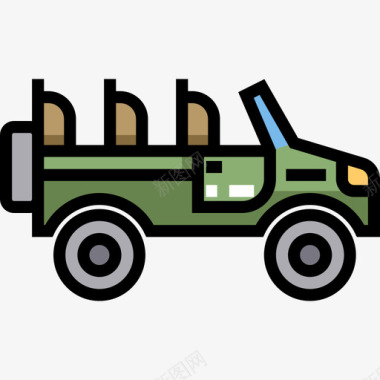 Jeepsafari4线性颜色图标图标