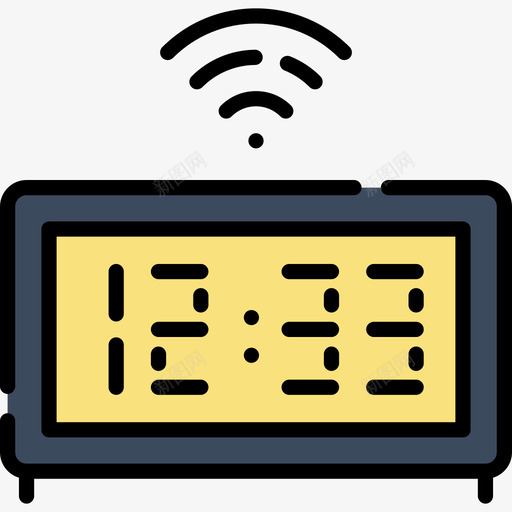 闹钟物联网线颜色图标svg_新图网 https://ixintu.com 物联网 线颜色 闹钟