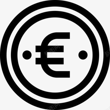 欧元银行和金融7线性图标图标