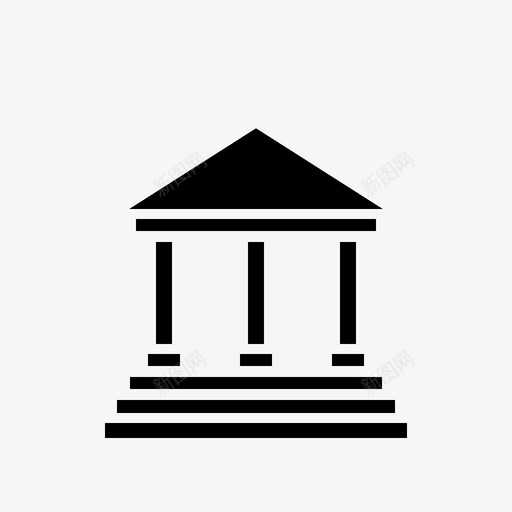 银行银行大厦商业图标svg_新图网 https://ixintu.com 商业 网上银行 转账 银行 银行和金融黑填充 银行大厦