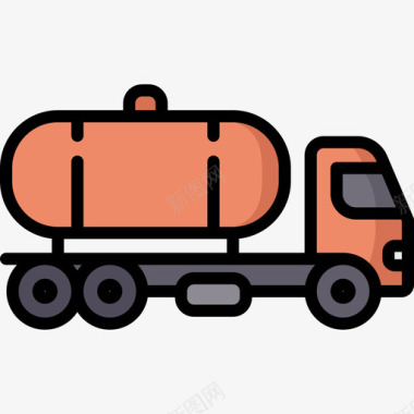 卡车运输建筑机械线性颜色图标图标