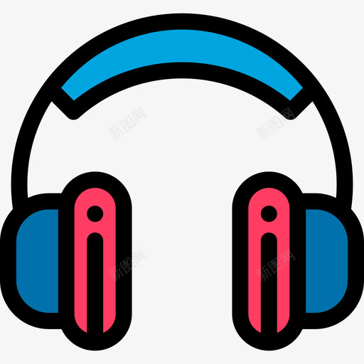 耳机实物资产15线性颜色图标svg_新图网 https://ixintu.com 实物资产15 线性颜色 耳机