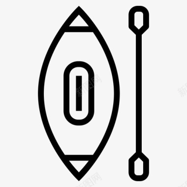 皮划艇独木舟划桨图标图标