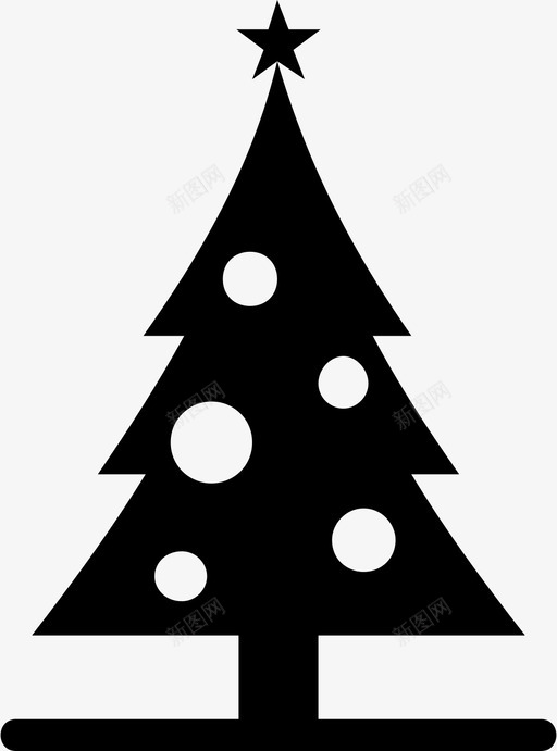 圣诞节冬天圣诞树图标svg_新图网 https://ixintu.com 假日 冬天 圣诞树 圣诞节 松树