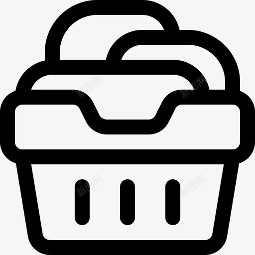 洗衣篮洗衣3直线图标svg_新图网 https://ixintu.com 洗衣3 洗衣篮 直线