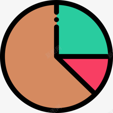 饼图银行财务线性颜色图标图标