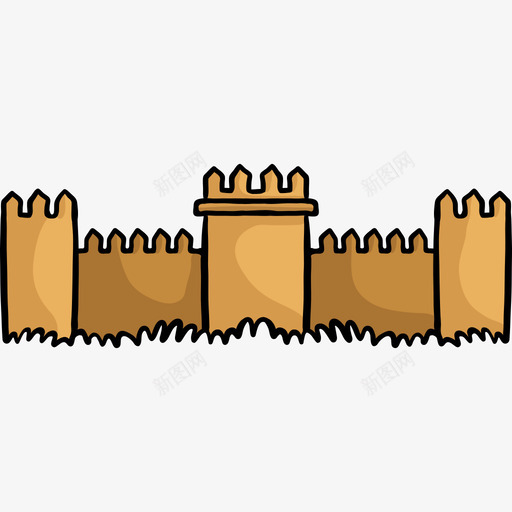 中世纪的墙世界的纪念碑色彩图标svg_新图网 https://ixintu.com 世界的纪念碑 中世纪的墙 色彩