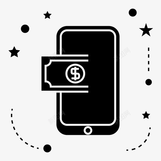 手机货币电话图标svg_新图网 https://ixintu.com 取款 手机 电话 补货 货币 金融