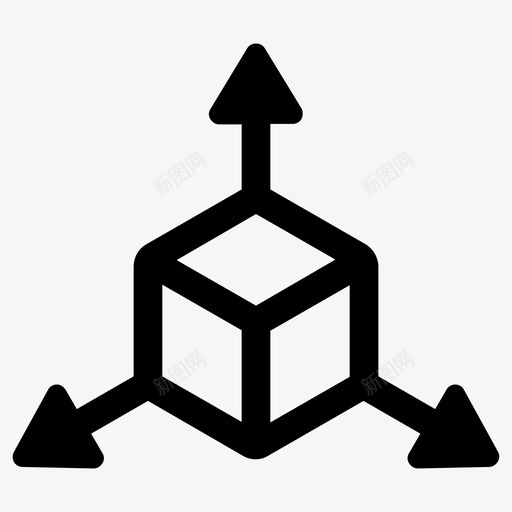 三维立方体几何体图标svg_新图网 https://ixintu.com 三维 几何体 对象 立方体 透视