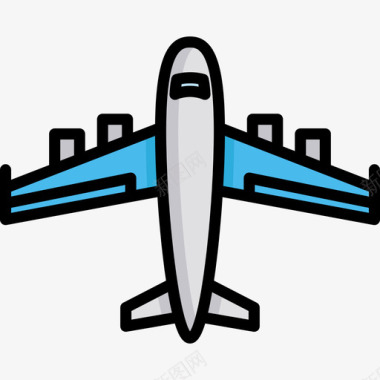 飞机豪华11线性颜色图标图标