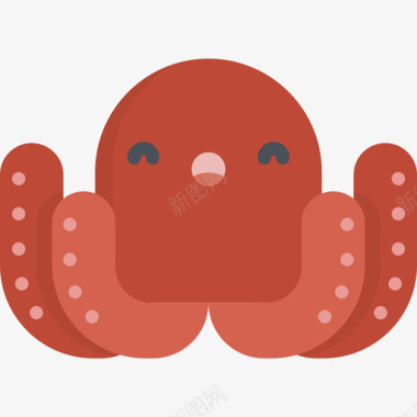 章鱼kawaii动物2扁平图标图标