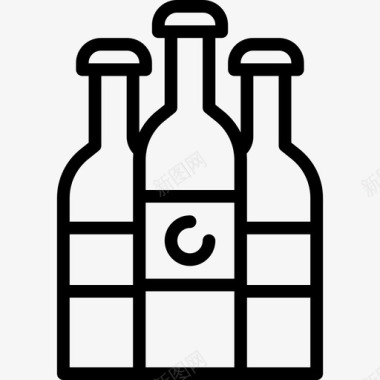 瓶子28号派对直线型图标图标