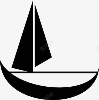 帆船纵帆船大海图标图标