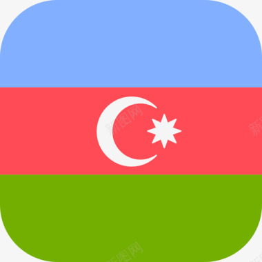 阿塞拜疆国际国旗3圆形方形图标图标