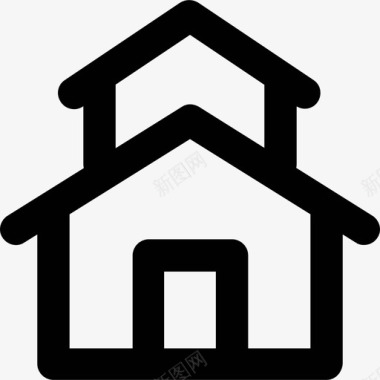 房子建筑物和家具粗体圆形图标图标