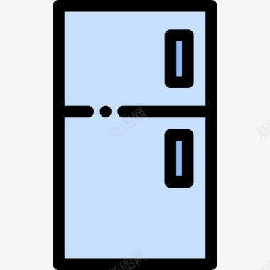 冰箱家用家具3线性颜色图标图标