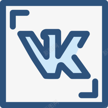 VK社交媒体18蓝色图标图标