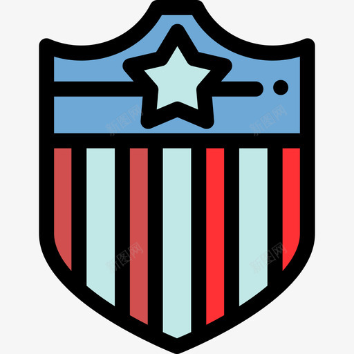 美国盾美国8线性颜色图标svg_新图网 https://ixintu.com 线性颜色 美国8 美国盾