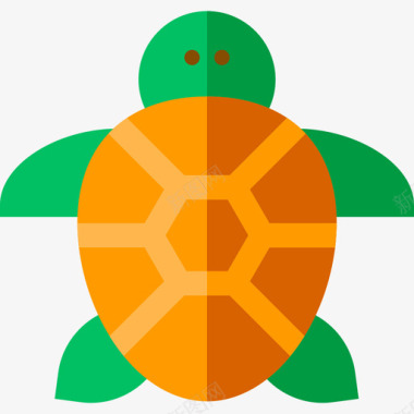 海龟自然16扁平图标图标