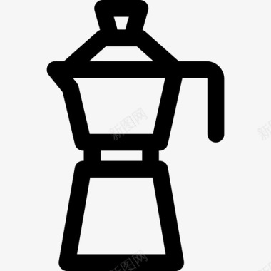 水壶咖啡厅14直线型图标图标