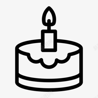 蛋糕蜡烛火焰图标图标