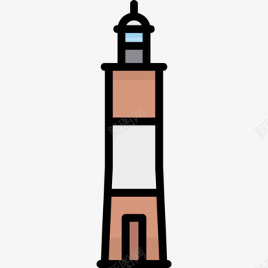 阿根廷灯塔3线性颜色图标图标
