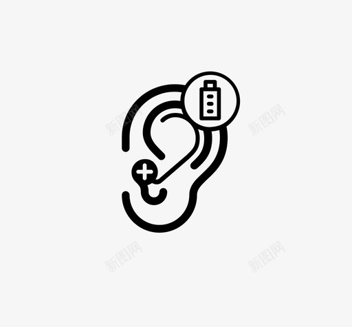 助听器电池助听器听力受损图标svg_新图网 https://ixintu.com 助听器 助听器电池 听力受损 听力损失 听力障碍