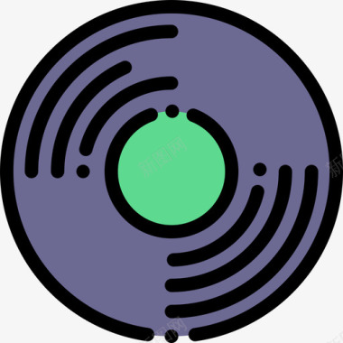 光碟摇滚乐4线性颜色图标图标
