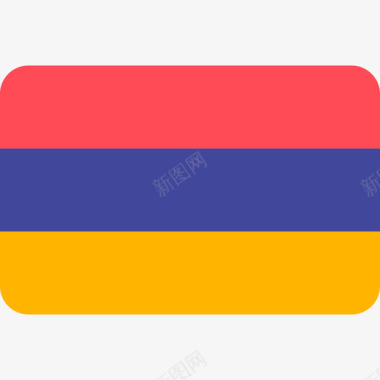 亚美尼亚国际国旗6圆形矩形图标图标