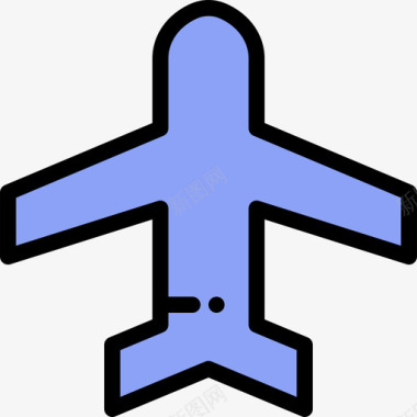 飞机12号机场线性颜色图标图标