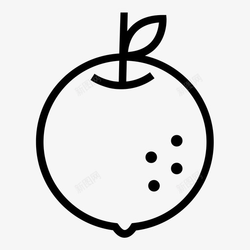 柠檬带叶食品水果图标svg_新图网 https://ixintu.com 健康 柠檬带叶 橙色 水果 食品