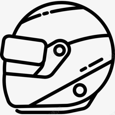 头盔赛车6直线型图标图标