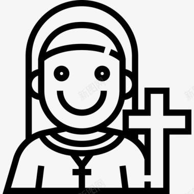 修女职业直系图标图标