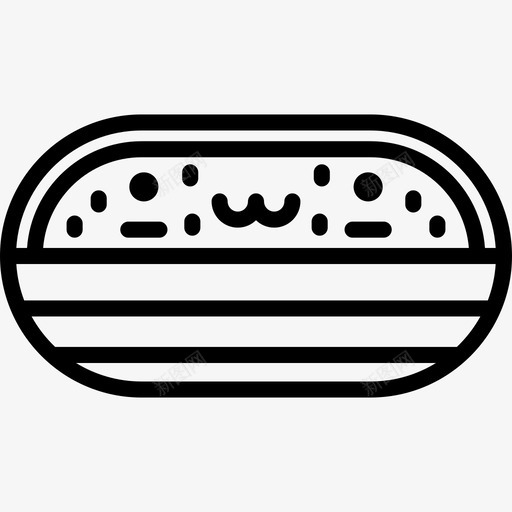 西瓜可爱的食物直线型图标svg_新图网 https://ixintu.com 可爱的食物 直线型 西瓜