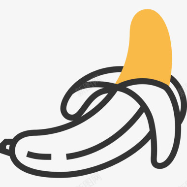 香蕉水果黄影子图标图标