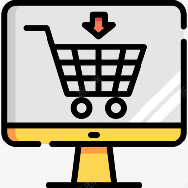 网上商店电子商务17线性颜色图标图标
